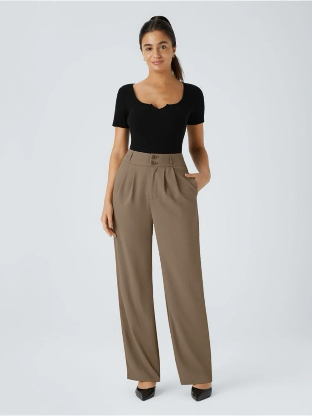HALARA Flex™ High Waisted Shirred Straight Leg Pants - size Large